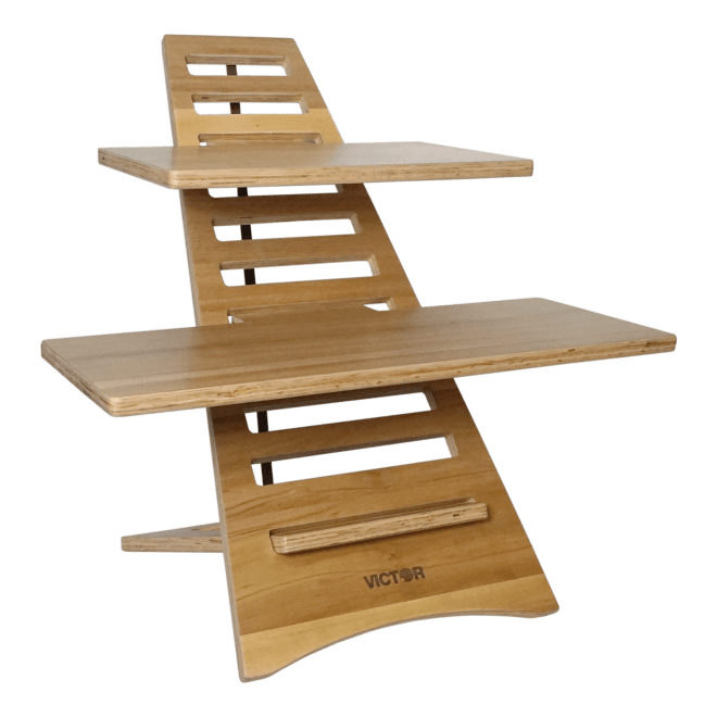 Victor High Rise Acacia Wood Stand-Up Desk Converter DC175A - My Home Office Store