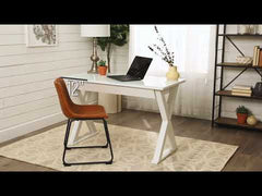 Walker Edison Metal & Glass X Desk