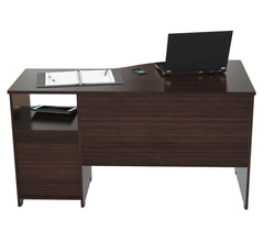 Homeroots Espresso Finish Wood Curved Top Writing Desk 249791