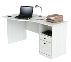 Homeroots White Finish Wood Curved Top Writing Desk 249797