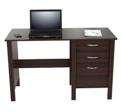 Homeroots Espresso Finish Wood Writing Desk with Three Drawers 249800