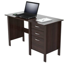 Homeroots Espresso Finish Wood Writing Desk with Three Drawers 249800