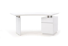Homeroots 30" White Stainless Steel Office Desk 284260