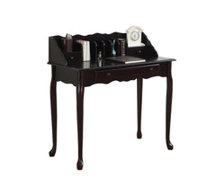 Homeroots 18" Dark Brown Peninsula Secretary Desk With Two Drawers 333027