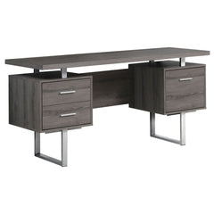 Homeroots 24" Taupe Rectangular Computer Desk With Three Drawers 333368