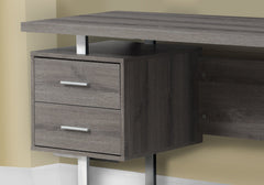 Homeroots 24" Taupe Rectangular Computer Desk With Three Drawers 333368