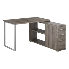 Homeroots 47" Taupe L-Shape Computer Desk With Three Drawers 333379