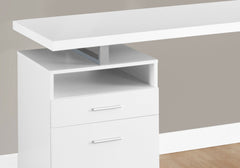 Homeroots 30" White Particle Board and Silver Metal Computer Desk 333384