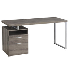 Homeroots 24" Taupe Rectangular Computer Desk With Two Drawers 333385