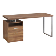 Homeroots 24" Walnut Rectangular Computer Desk With Two Drawers 333386