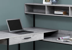 Homeroots 59" Grey L-Shape Computer Desk 333394