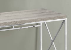 Homeroots 29.75" Dark Taupe Particle Board and Chrome Metal Computer Desk 333407