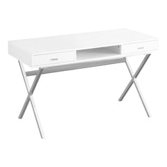 Homeroots 24" White Rectangular Computer Desk With Two Drawers 333412