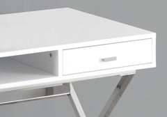 Homeroots 24" White Rectangular Computer Desk With Two Drawers 333412