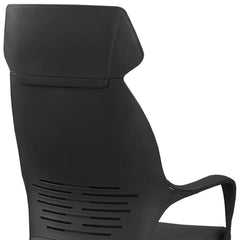 Homeroots Black Microfiber Seat Swivel Adjustable Executive Chair Fabric Back Plastic Frame 333441