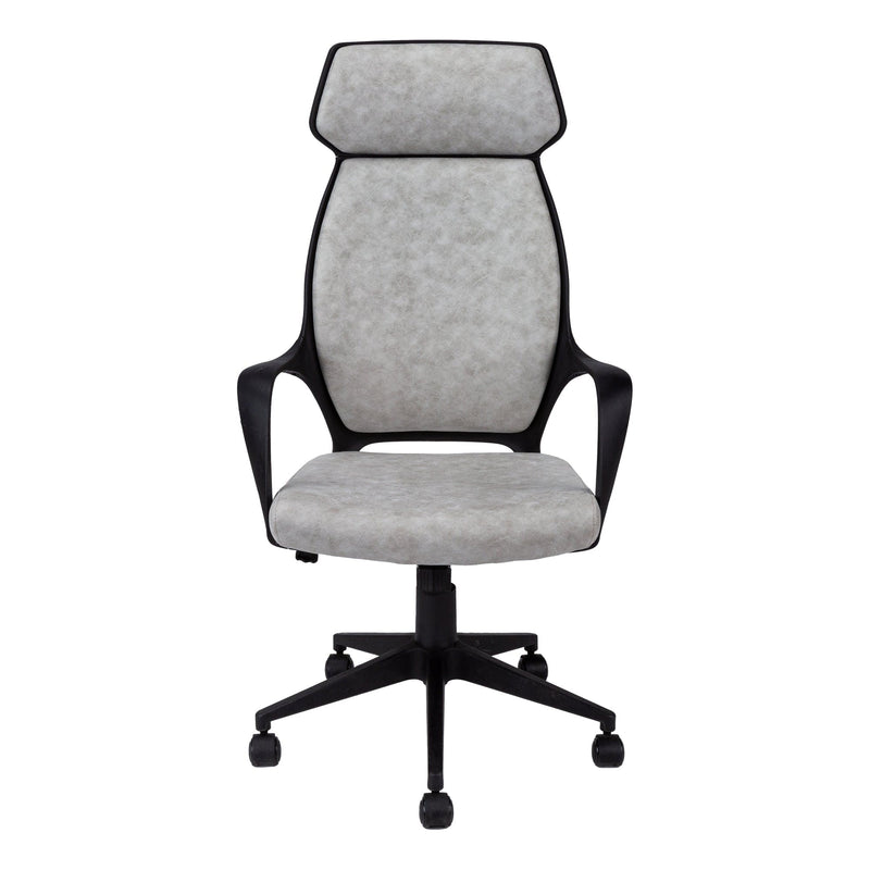 Homeroots Black Microfiber Seat Swivel Adjustable Executive Chair Fabric Back Plastic Frame 333442