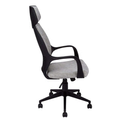 Homeroots Black Microfiber Seat Swivel Adjustable Executive Chair Fabric Back Plastic Frame 333442