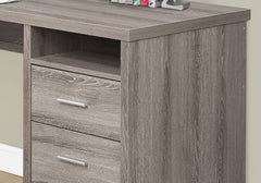 Homeroots 47" Taupe L-Shape Computer Desk With Two Drawers 333443