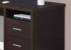 Homeroots 47" Brown L-Shape Computer Desk With Two Drawers 333444