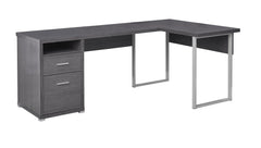 Homeroots 47" Grey L-Shape Computer Desk With Two Drawers 333445