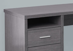 Homeroots 47" Grey L-Shape Computer Desk With Two Drawers 333445