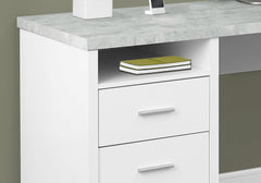 Homeroots 47" Grey L-Shape Computer Desk With Two Drawers 333446