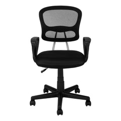 Homeroots Black Polyester Seat Swivel Adjustable Task Chair Mesh Back Plastic Frame 333448
