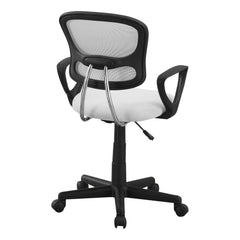 Homeroots White Polyester Seat Swivel Adjustable Task Chair Mesh Back Plastic Frame 333449