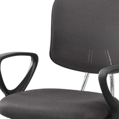 Homeroots White Polyester Seat Swivel Adjustable Task Chair Mesh Back Plastic Frame 333450