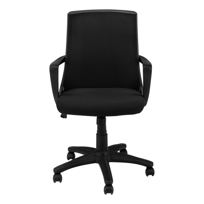 Homeroots Black Fabric Seat Swivel Adjustable Task Chair Fabric Back Plastic Frame 333453