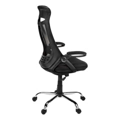 Homeroots Black Polyester Seat Swivel Adjustable Task Chair Mesh Back Plastic Frame 333454
