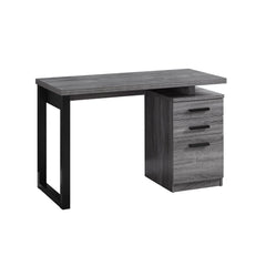 Homeroots 24" Grey Rectangular Computer Desk With Two Drawers 333466
