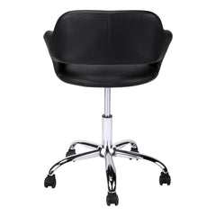 Homeroots Black Faux Leather Seat Swivel Adjustable Task Chair Leather Back 333467