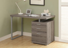 Homeroots 24" Taupe Rectangular Computer Desk With Three Drawers 333477