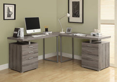 Homeroots 24" Taupe Rectangular Computer Desk With Three Drawers 333477