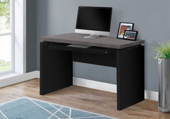 Homeroots 30.75" Black Particle Board MDF and Laminate Computer Desk with a Grey Top 333536