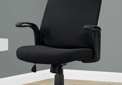 Homeroots Black Fabric Seat Swivel Adjustable Task Chair Fabric Back Plastic Frame 355715
