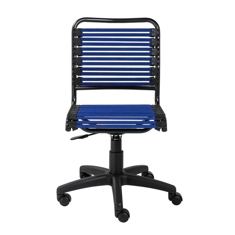 Homeroots Black Swivel Adjustable Task Chair Bungee Back Steel Frame 357512