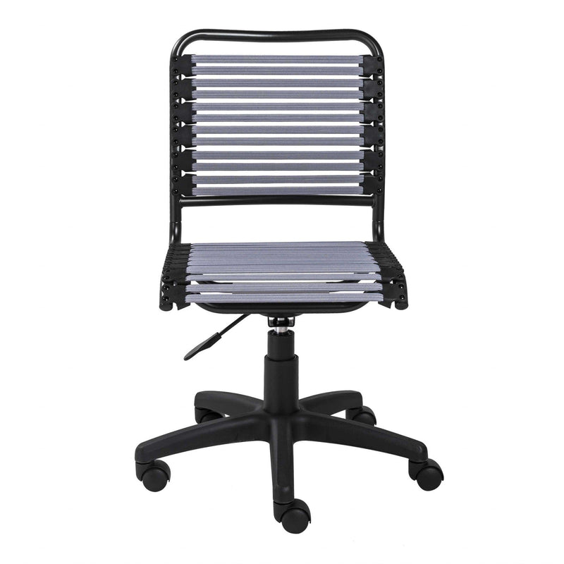 Homeroots Black Swivel Adjustable Task Chair Bungee Back Steel Frame 357514