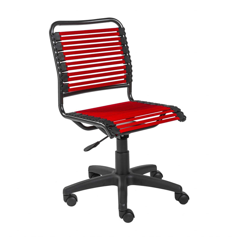 Homeroots Black Swivel Adjustable Task Chair Bungee Back Steel Frame 357515