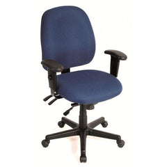 Homeroots Navy Blue Fabric Seat Swivel Adjustable Task Chair Fabric Back Plastic Frame 372332