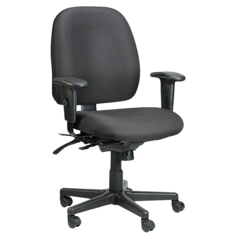 Homeroots Black Fabric Seat Swivel Adjustable Task Chair Fabric Back Plastic Frame 372333