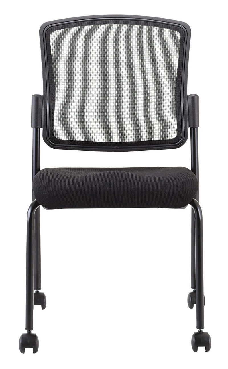 Homeroots Black Fabric Seat Swivel Adjustable Task Chair Mesh Back Plastic Frame 372336