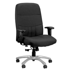 Homeroots Black Fabric Tufted Seat Swivel Adjustable Task Chair Fabric Back Plastic Frame 372345