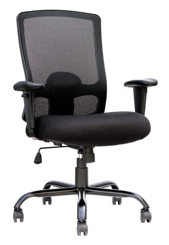 Homeroots Black Fabric Seat Swivel Adjustable Task Chair Mesh Back Plastic Frame 372346