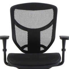 Homeroots Black Fabric Seat Swivel Adjustable Drafting Chair Mesh Back Plastic Frame 372348