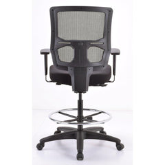 Homeroots Black Fabric Seat Swivel Adjustable Drafting Chair Mesh Back Plastic Frame 372351