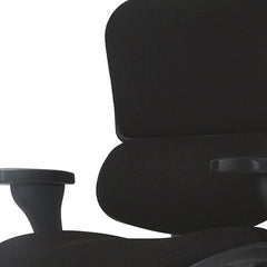 Homeroots Black Fabric Tufted Seat Swivel Adjustable Task Chair Fabric Back Steel Frame 372353