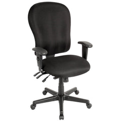 Homeroots Black Fabric Seat Swivel Adjustable Task Chair Fabric Back Plastic Frame 372355