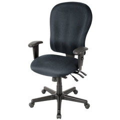 Homeroots Charcoal Fabric Seat Swivel Adjustable Task Chair Fabric Back Plastic Frame 372356